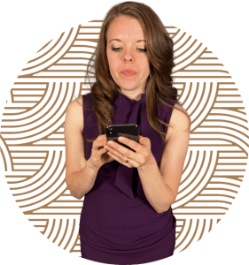 Woman looking at her smart phone